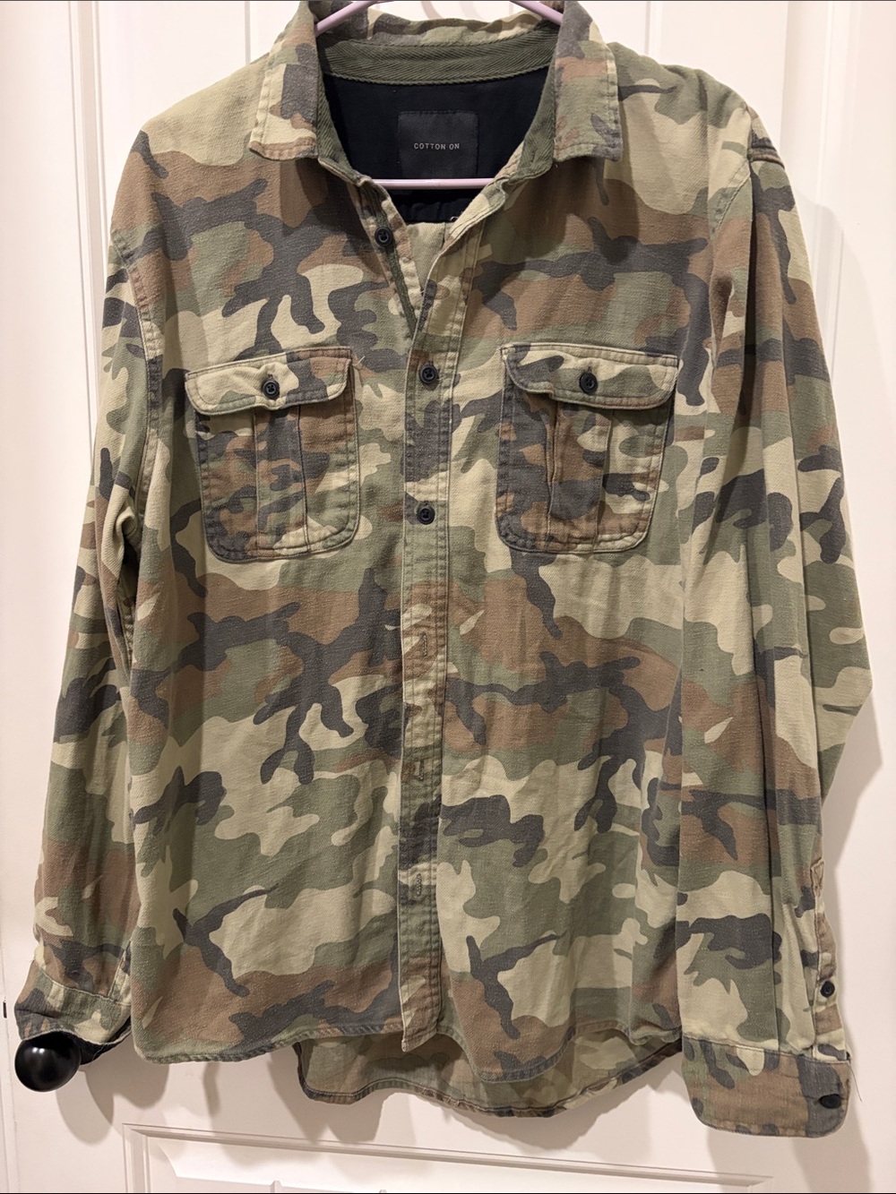 Cotton On Green Camo Button-Up Field Jacket